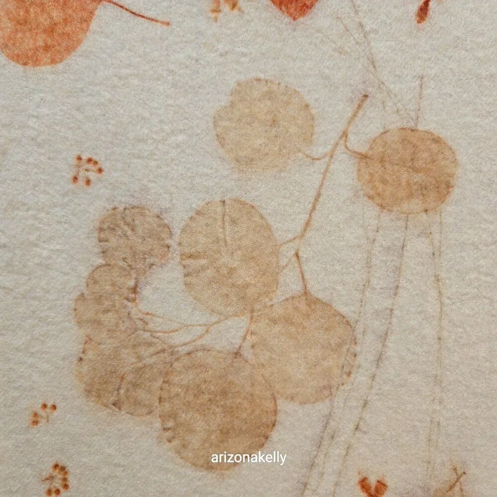 NWOT Handmade Wool Scarf Botanical Natural Dye Plants Eco Print Mayumix Designs - Picture 11 of 15